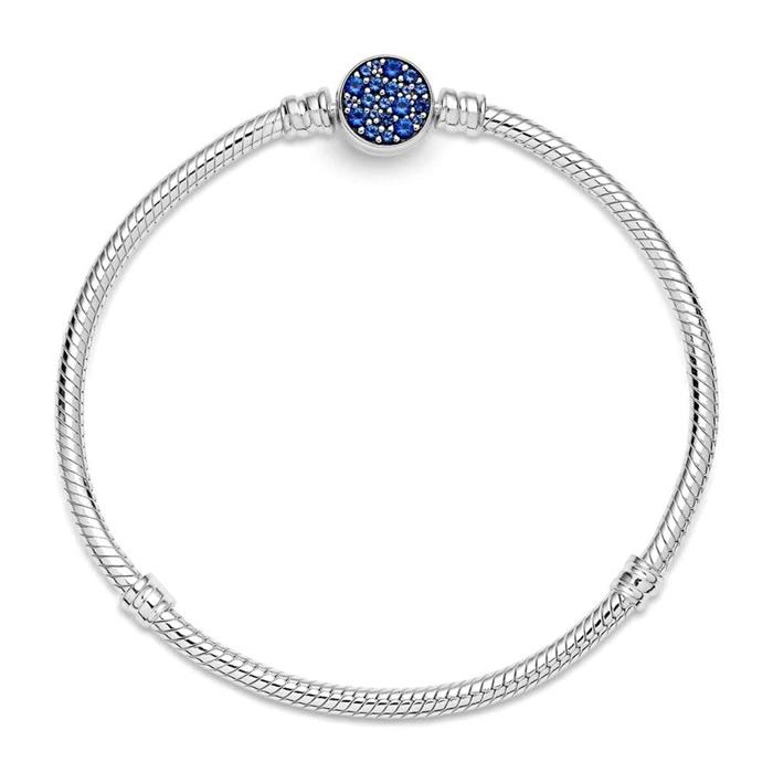 Ladies bracelet in 925 sterling silver with blue crystals
