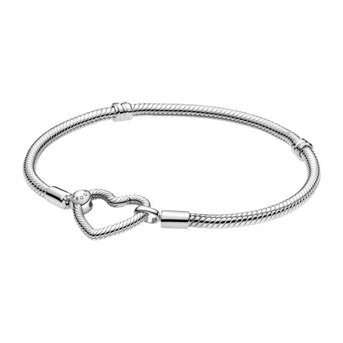 Damenarmband aus Sterlingsilber mit Herzverschluss