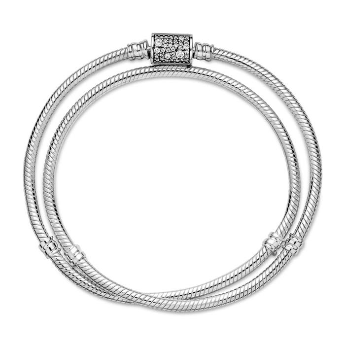 Zweireihiges Armband für Damen aus 925er Silber