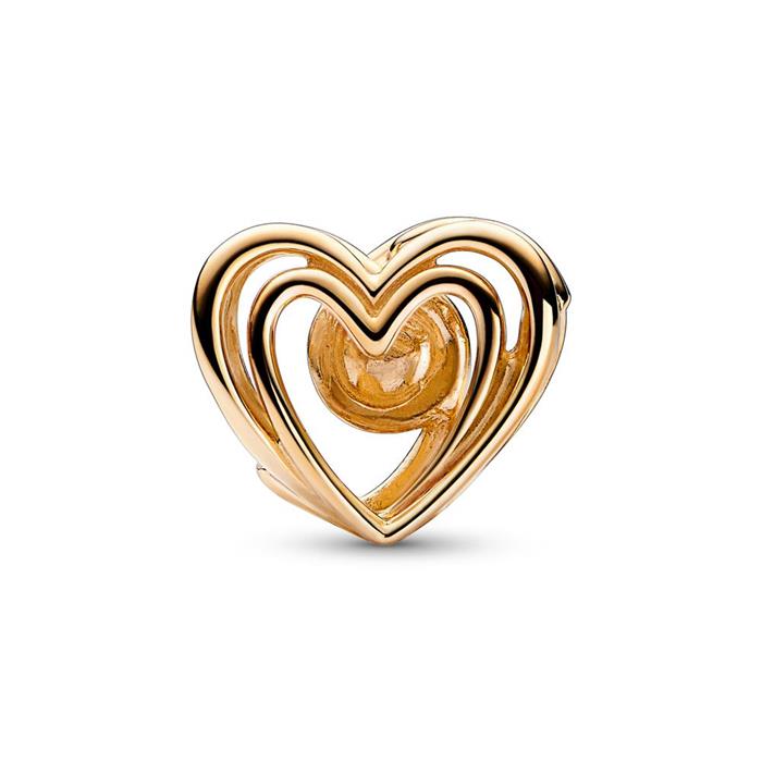 Heart charm in 585 gold with pearl
