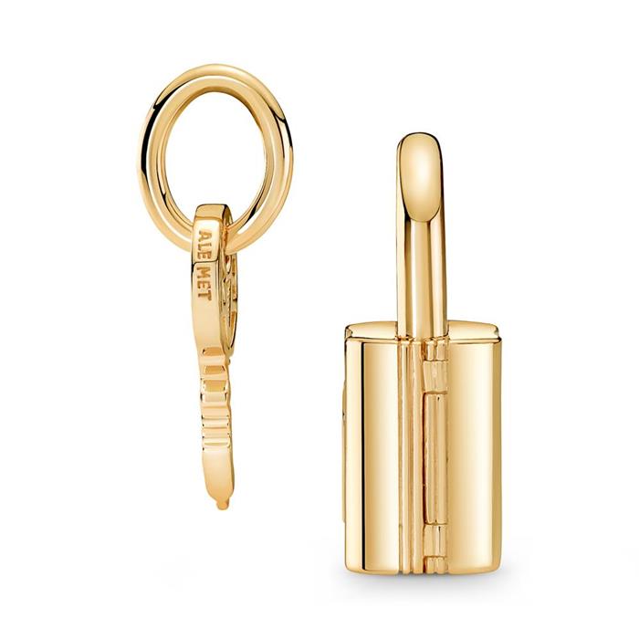 Pendant set padlock and key, IP gold