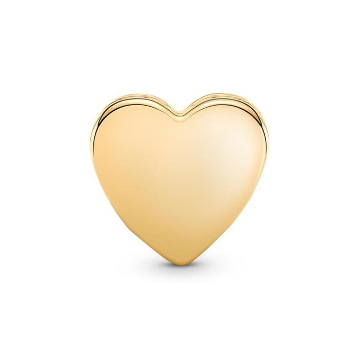 Gold plated heart charm for ladies, engravable