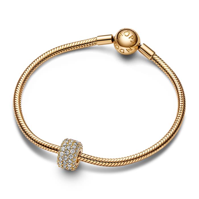 Charm sparkling pavé, moments with zirconia, gold