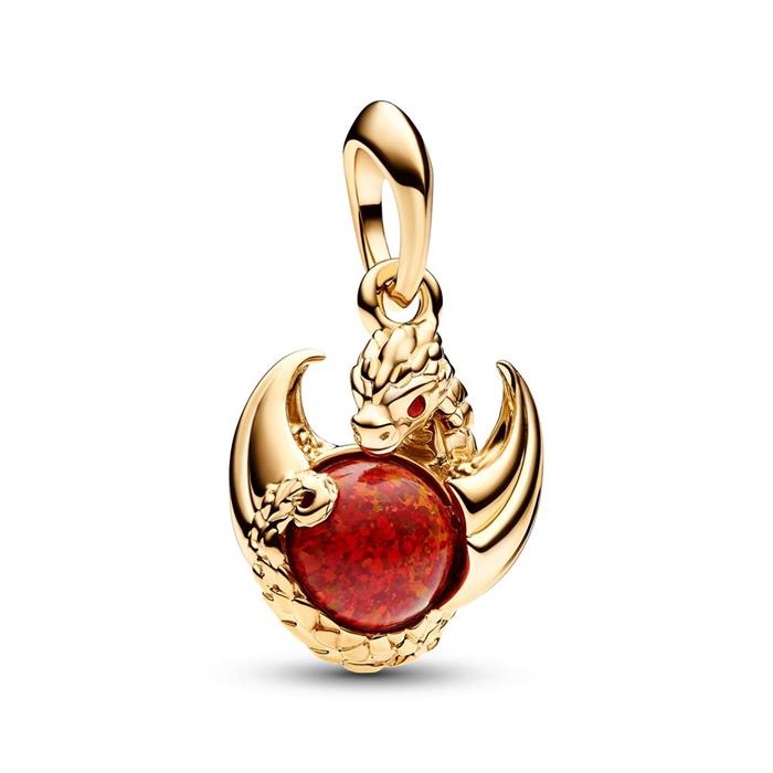 GaME of thrones dragonfire charm pendant, IP gold