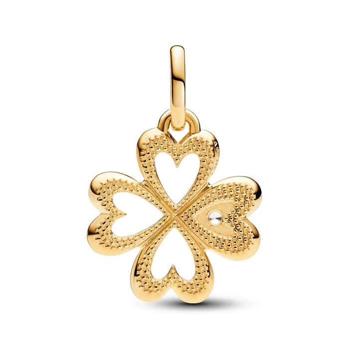 Gold-plated medallion four-leaf clover