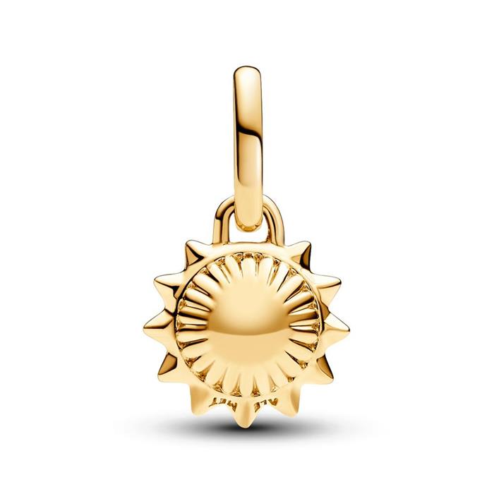 Gold-plated mini charm pendant sun with pearl
