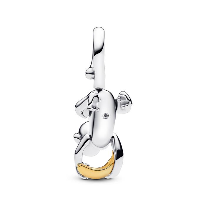 Monkey charm pendant in sterling silver, movable