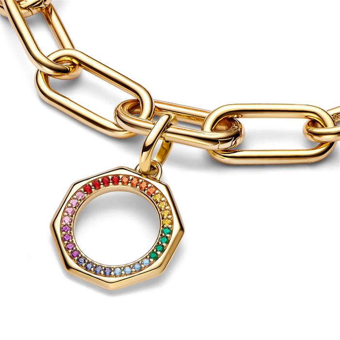 ME rainbow locket charm, gold-plated