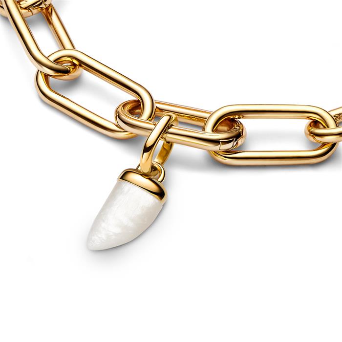 Mini dangle shark's tooth, mother-of-pearl, gold-plated, ME