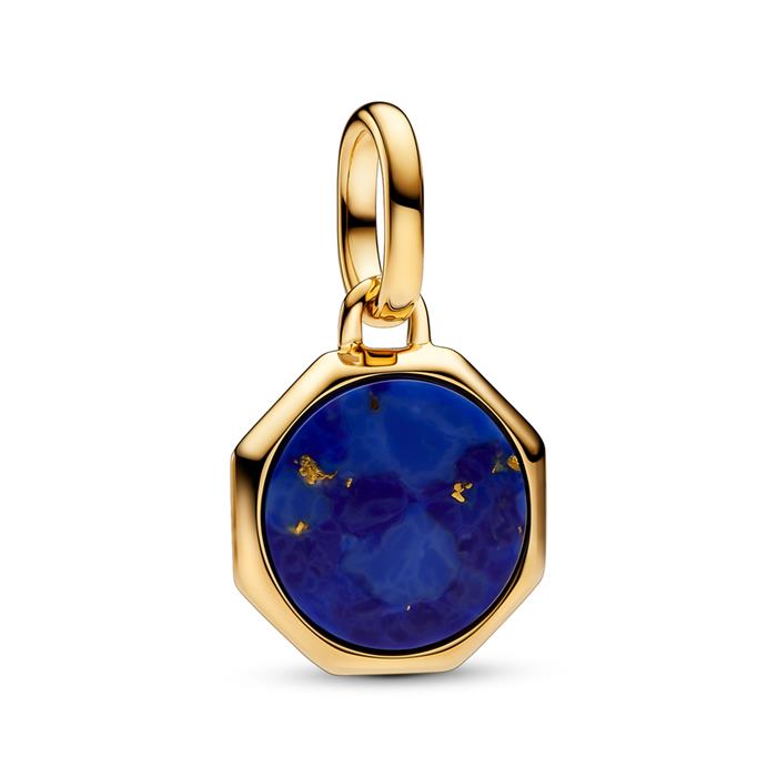 ME locket, lapis lazuli (synth.) IP gold, engravable