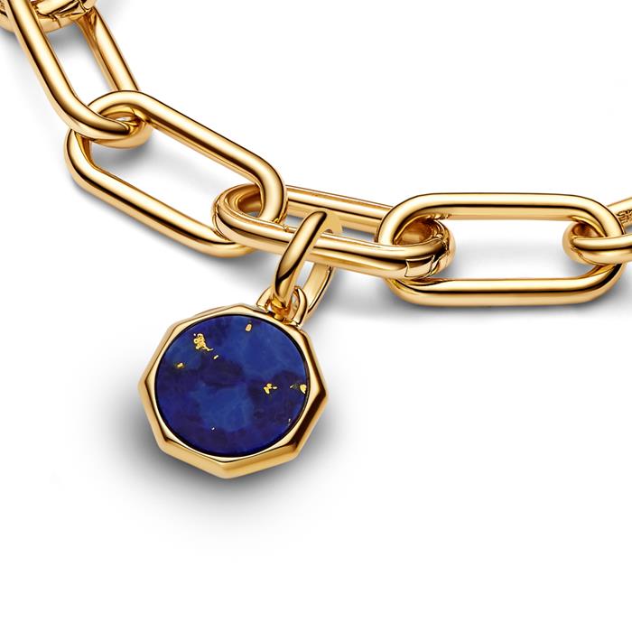 ME locket, lapis lazuli (synth.) IP gold, engravable