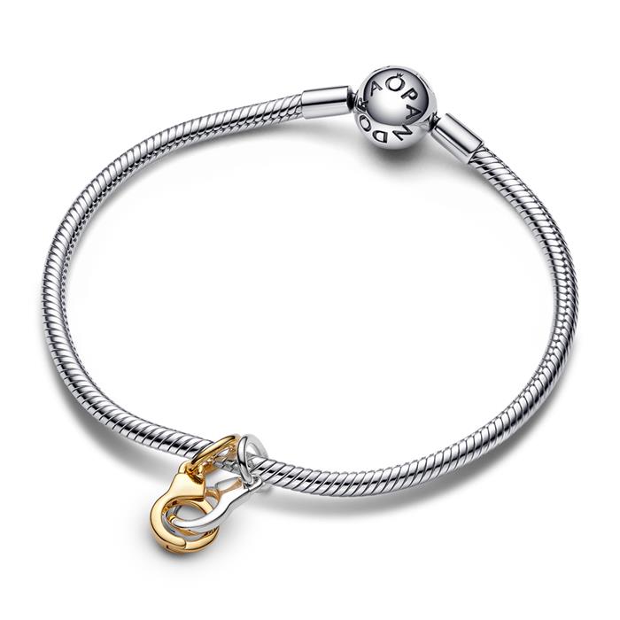 Charm-Anhänger Handschellen, IP Gold, Sterlingsilber