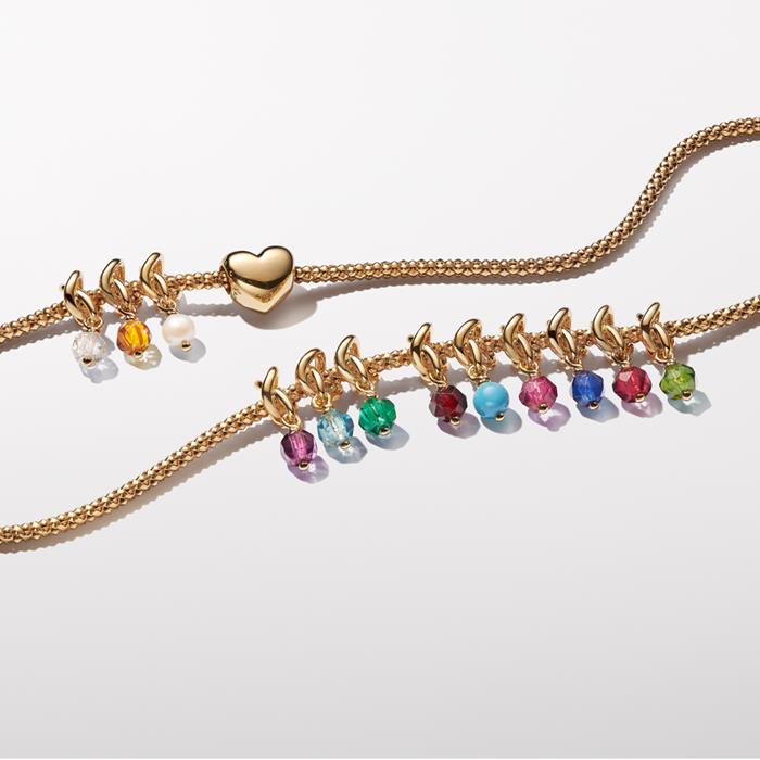 Charm pendant September, gold-plated with jewellery crystal