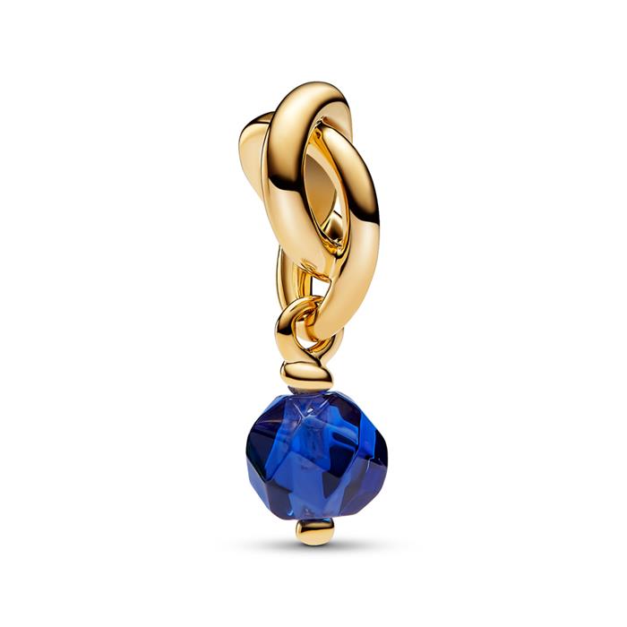 Charm pendant September, gold-plated with jewellery crystal