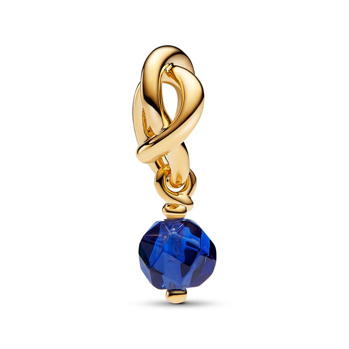 Charm pendant September, gold-plated with jewellery crystal