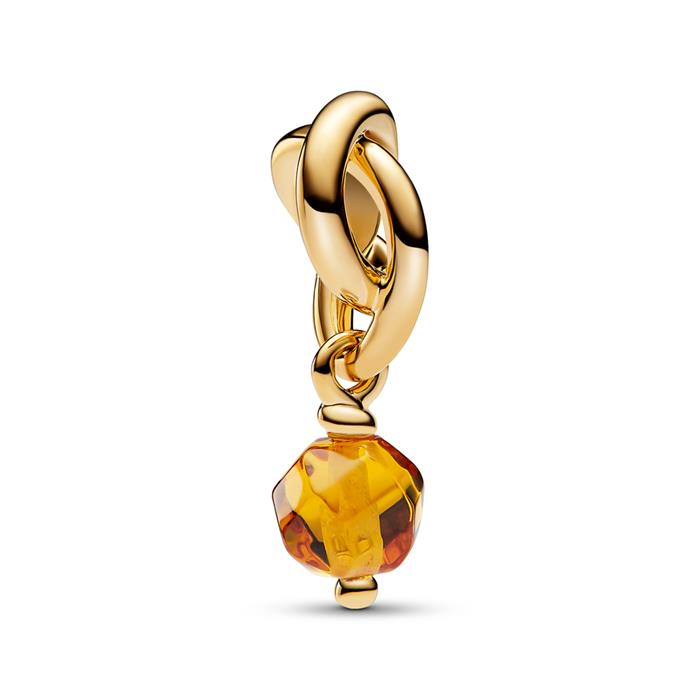 November Charm pendant, gold-plated, Moments