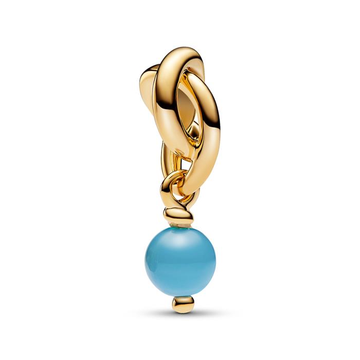 Charm pendant Moments December, gold-plated, glass stone