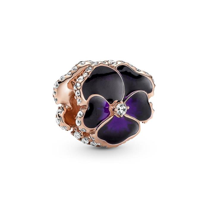 Charm pansy rose with zirconia