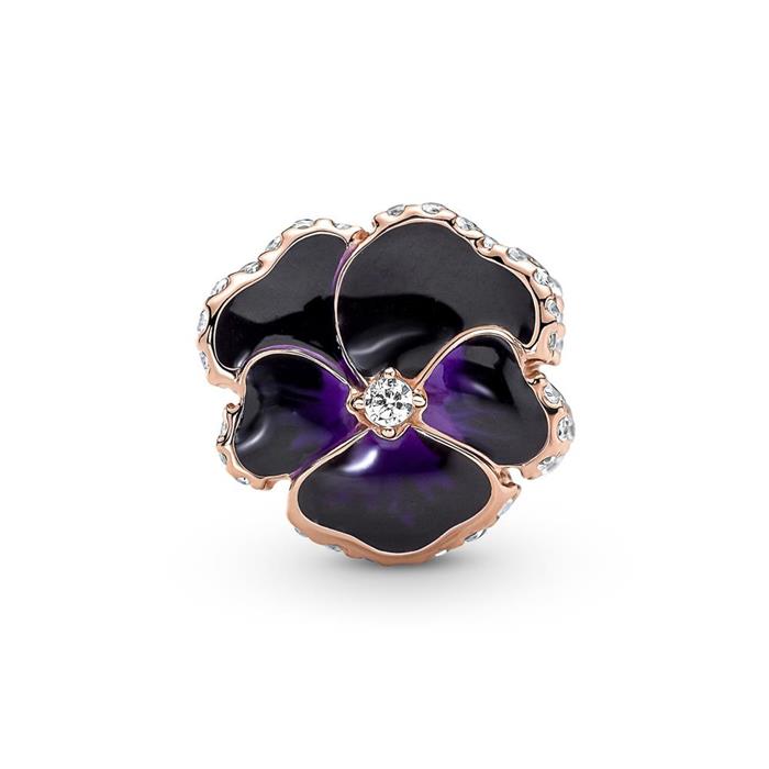 Charm pansy rose with zirconia