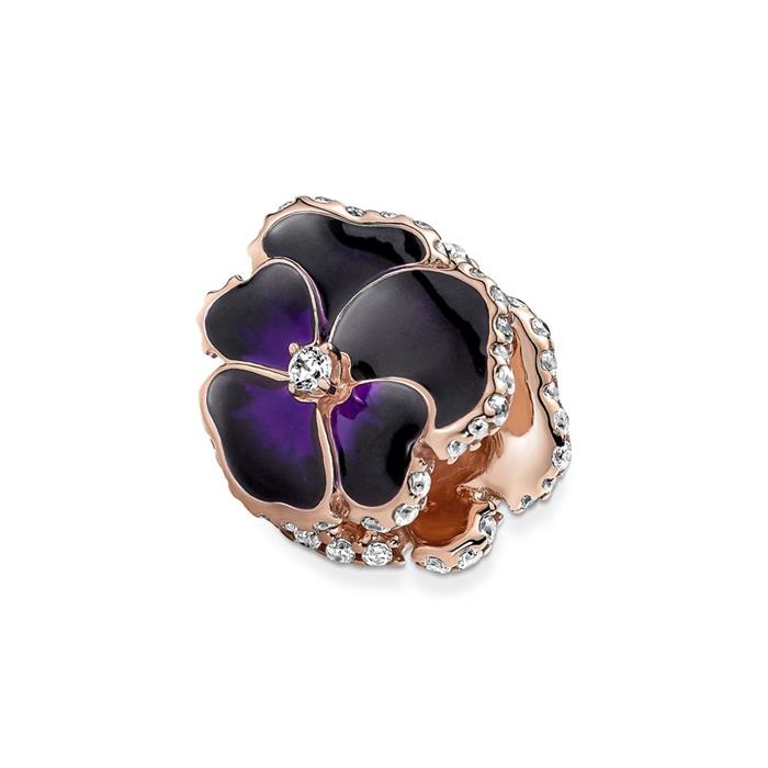 Charm pansy rose with zirconia