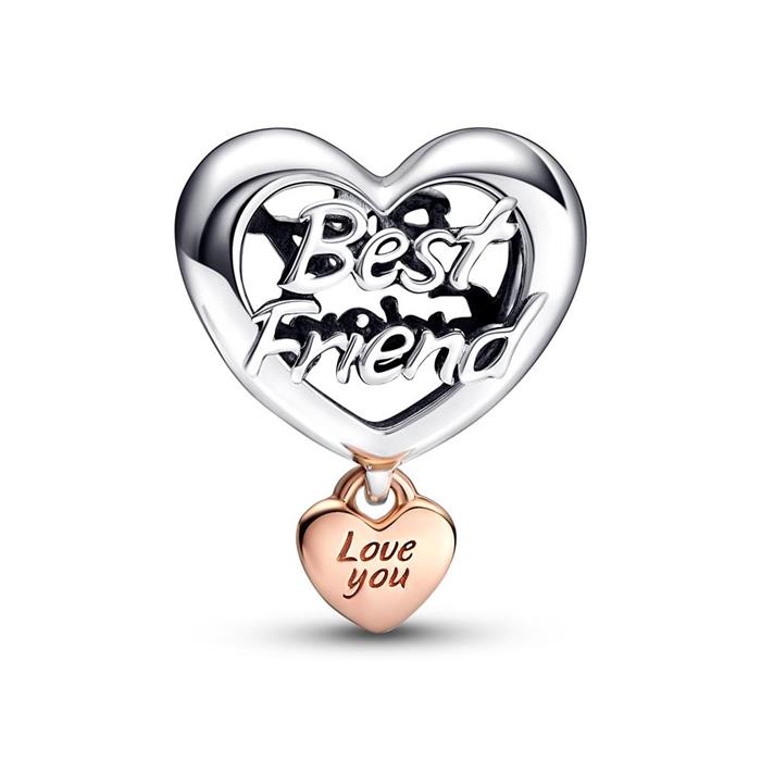 Herz Charm Love your best friend aus 925er Silber