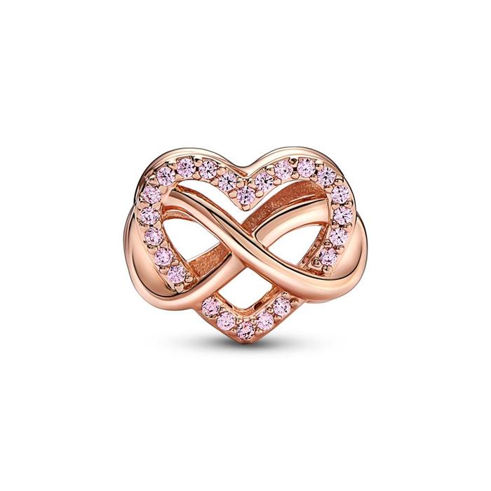 Heart charm infinite love, rose gold plated
