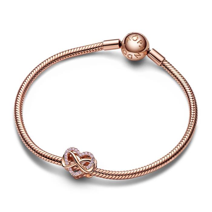 Heart charm infinite love, rose gold plated