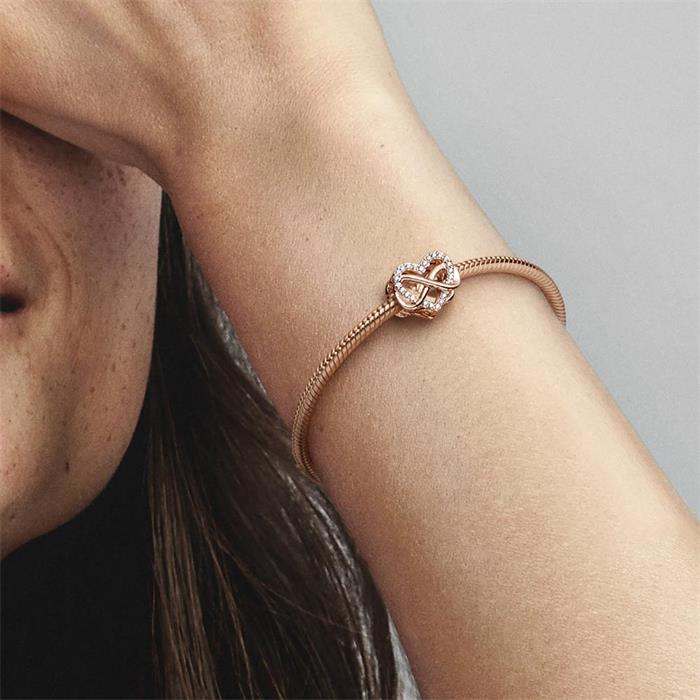 Heart charm infinite love, rose gold plated