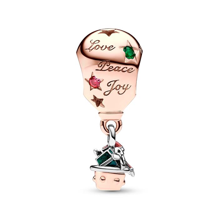 Moments slide charm father christmas and hot air balloon