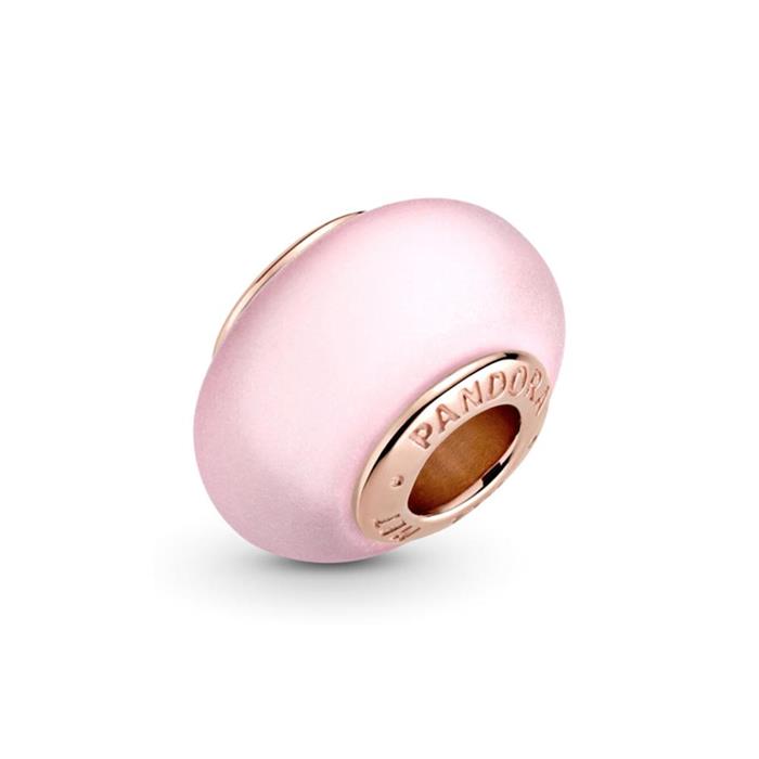 Mattes rosafarbener Murano-Glas Charm