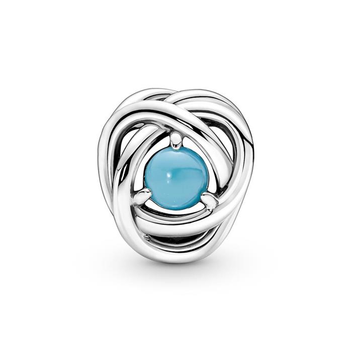 December eternity circle charm, 925 sterling silver, crystal