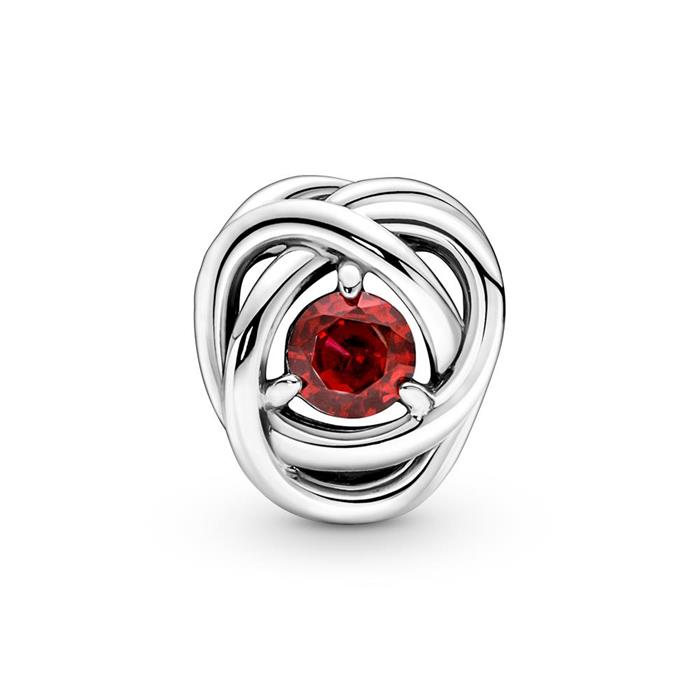 July Birthstone Eternity Circle Charm In 925 Sterling Silver