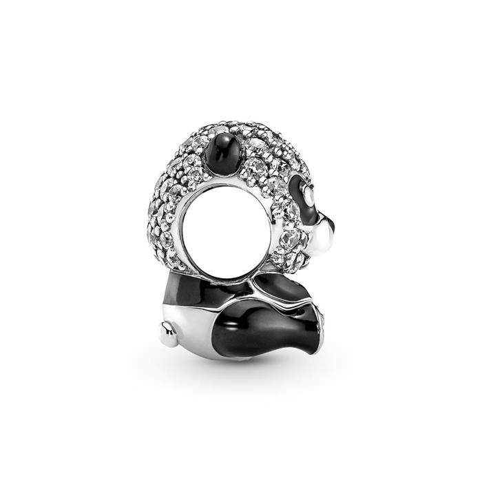 Charm sparkling panda in sterling silver