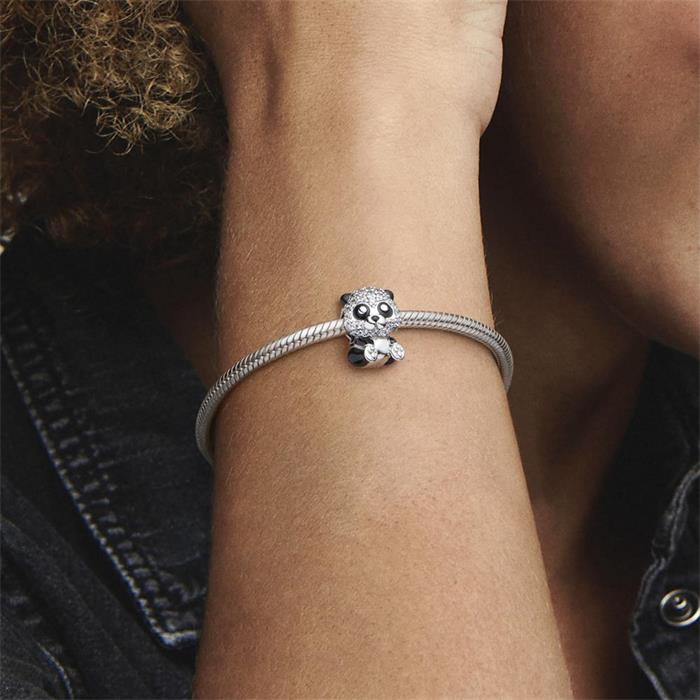 Charm Funkelnder Panda aus Sterlingsilber