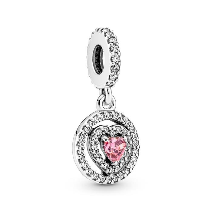 Sada Compatibel met Kiezelsteen PANDORA Hart bedel in sterling zilver 925, kubieke zirkonia 791476C01