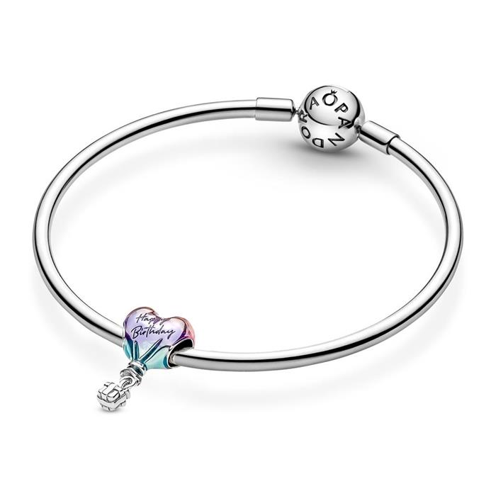 Hot air balloon charm happy birthday in 925 sterling silver
