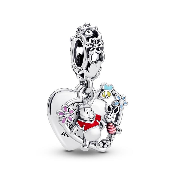 Disney winnie the pooh & piglet heart charm pendant