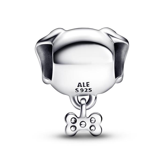 Charm Hund aus Sterlingsilber mit Zirkonia