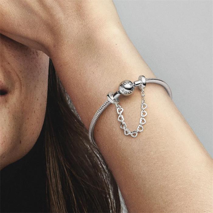 Moments sterling silver safety chain hearts