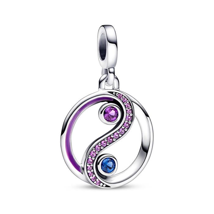 Me Yin And Yang Locket In 925 Sterling Silver, Crystals