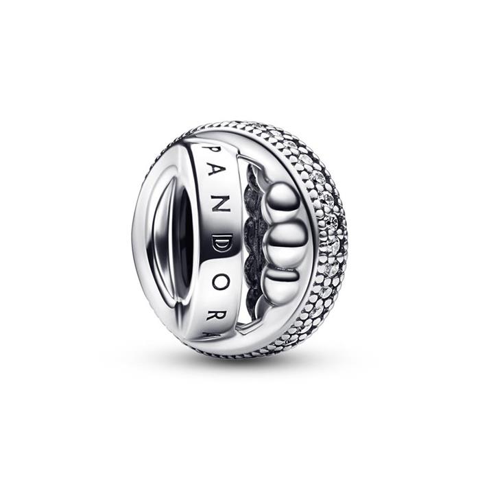 Signature Charm In Sterling Silver With Zirconia