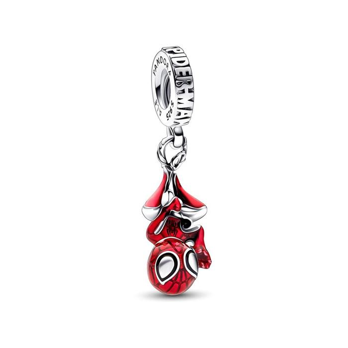 Marvel Charm Anhänger Spider-Man, 925er Silber, Emaille