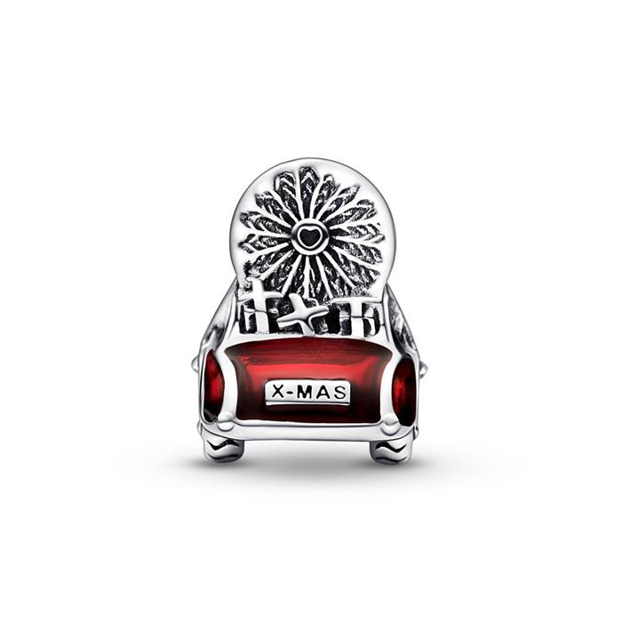 Charm car with christmas tree in 925 sterling silver