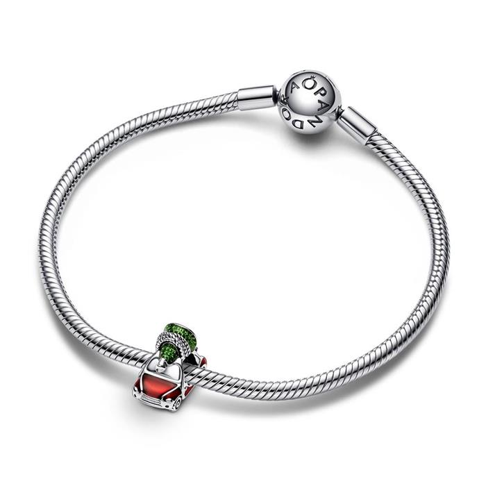 Charm car with christmas tree in 925 sterling silver