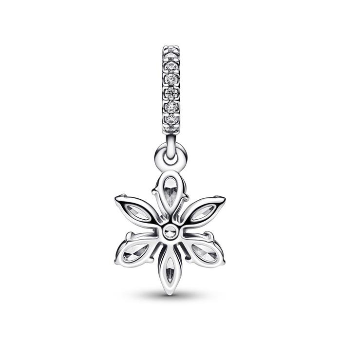 Flower charm in 925 sterling silver with zirconia