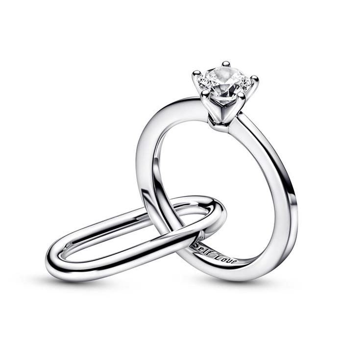 Marry ME double link in sterling silver with cubic zirconia