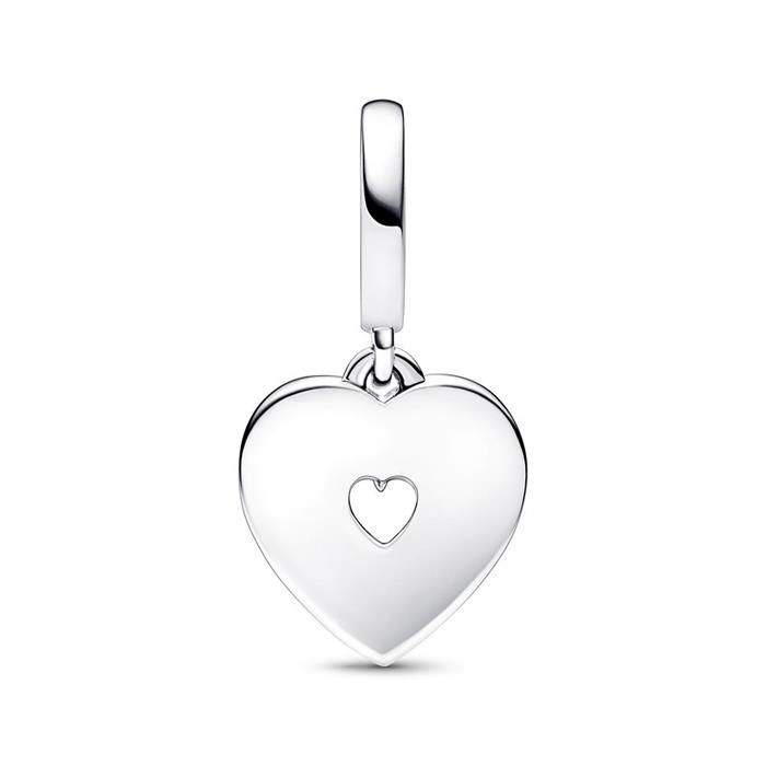 Double Charm Pendant Heart In 925 Silver