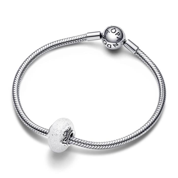 Charm love mum in 925 silver and glass, glittering