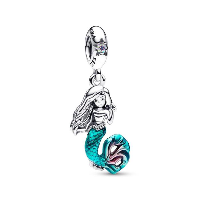 Arielle charm pendant in 925 sterling silver, disney