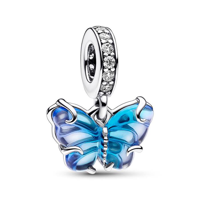 Butterfly charm pendant in sterling silver